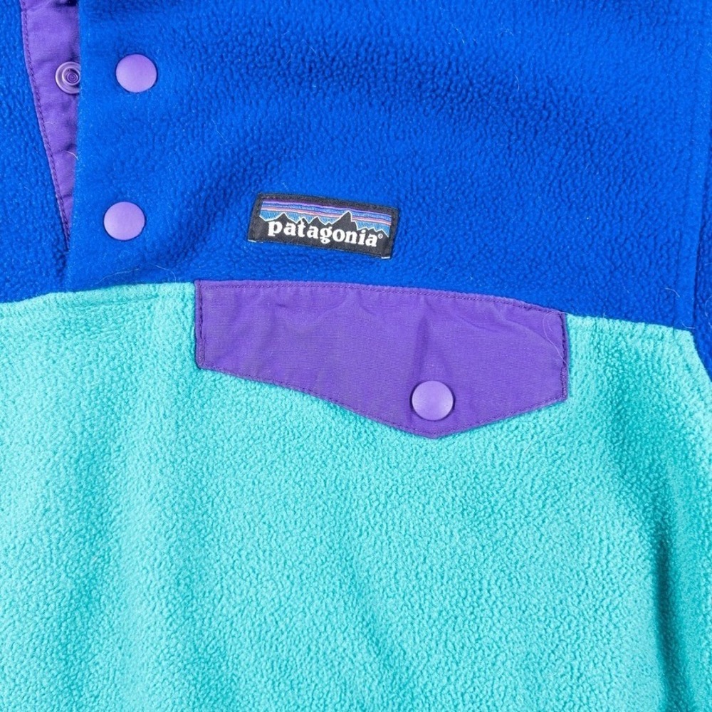 Patagonia Snap T Synchilla Fleece Pullover Mens S Teal Blue Purple Rare Retro - Picture 2 of 10